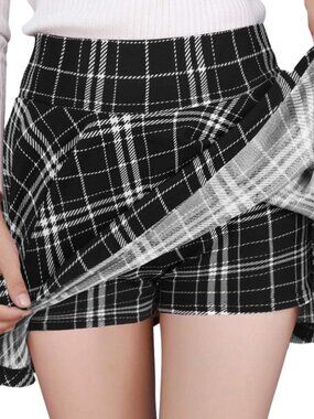 Women's Versatile Skater Mini Skirt with Built-in Shorts